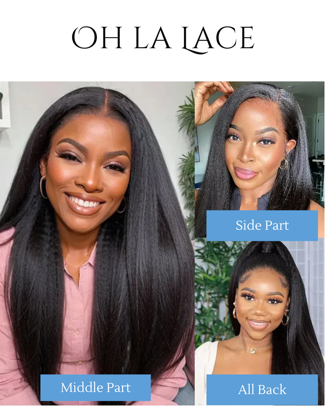 40-Inch Kinky Yaki Straight Lace Front Wig - Ultimate Elegance