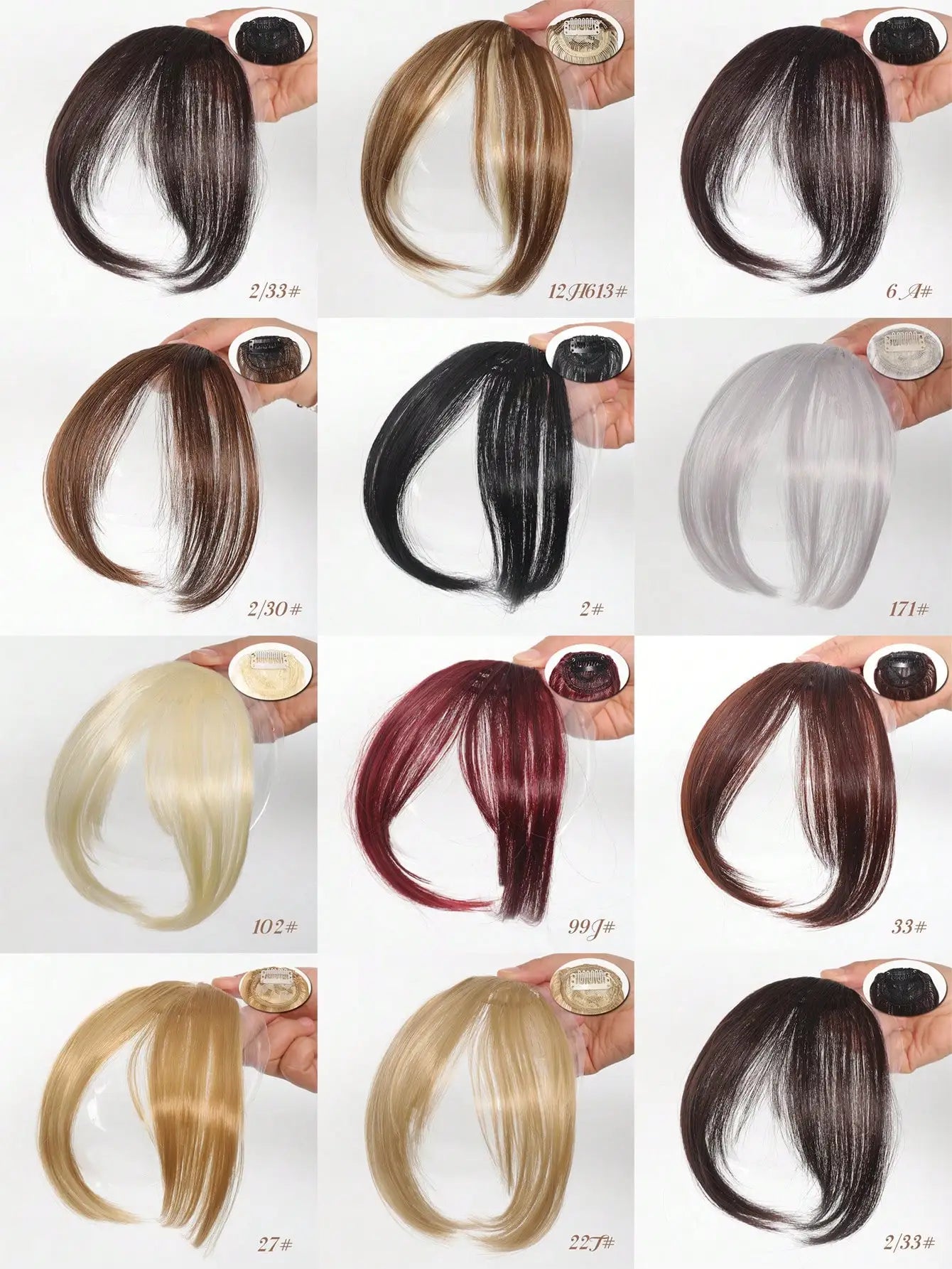 Synthesis Wig Middle-Part Clip-In Bangs