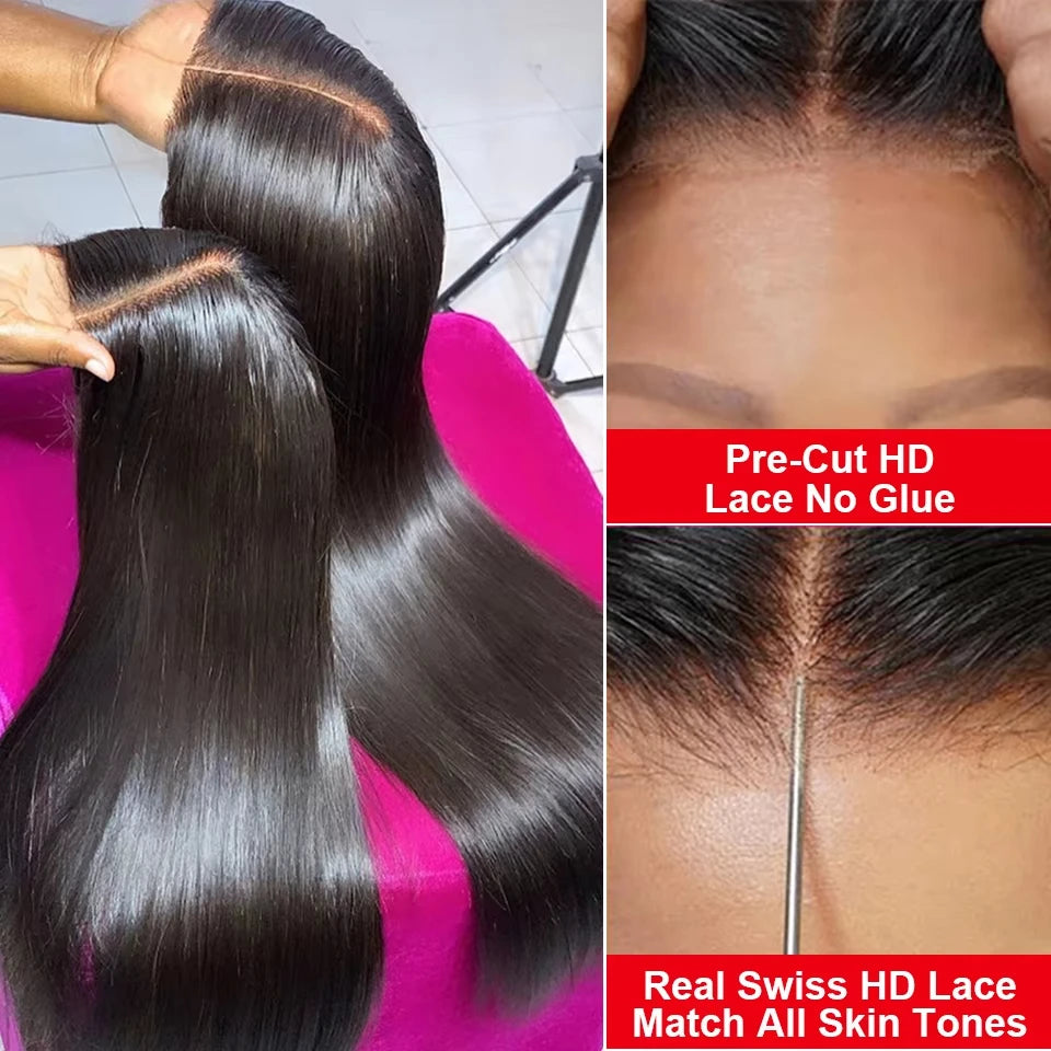 Mossily 250% Glueless Pre-Cut Straight premium Lace Wig