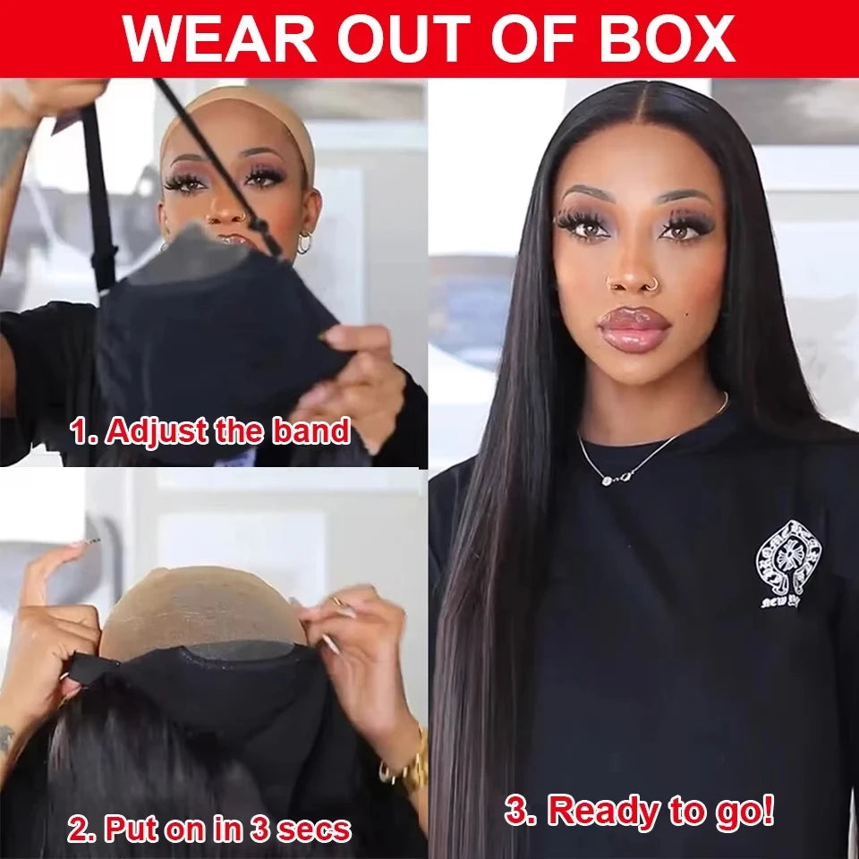 Mossily 250% Glueless Pre-Cut Straight premium Lace Wig