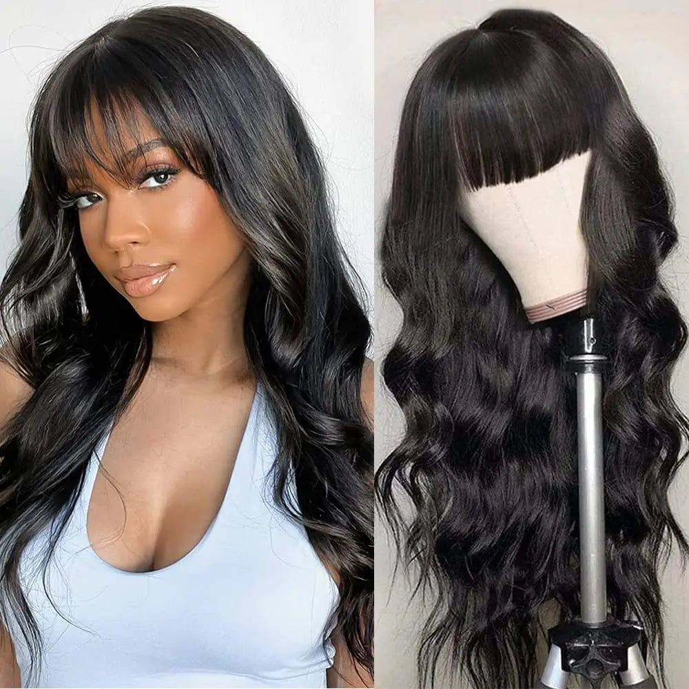 30 Inch Body Wave Premium Wig with Bangs