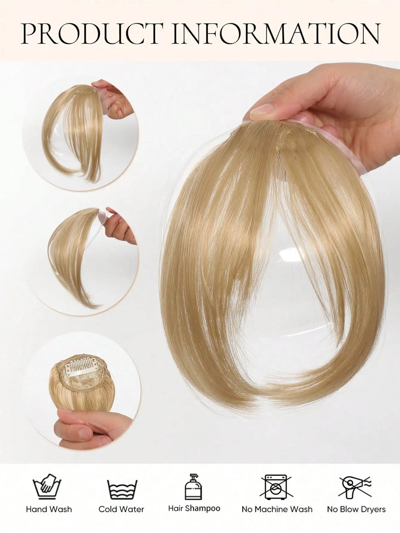 Synthesis Wig Middle-Part Clip-In Bangs