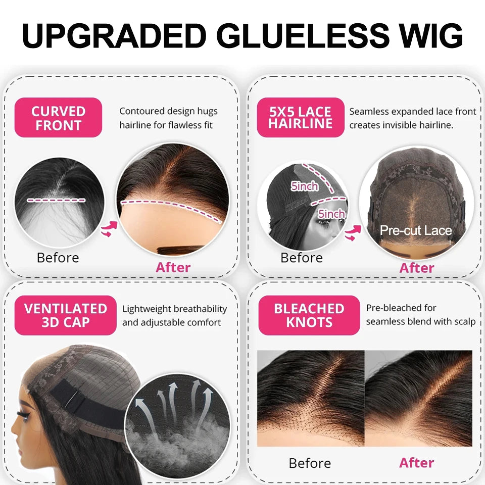Kinky Straight HD Lace Front Premium Wig