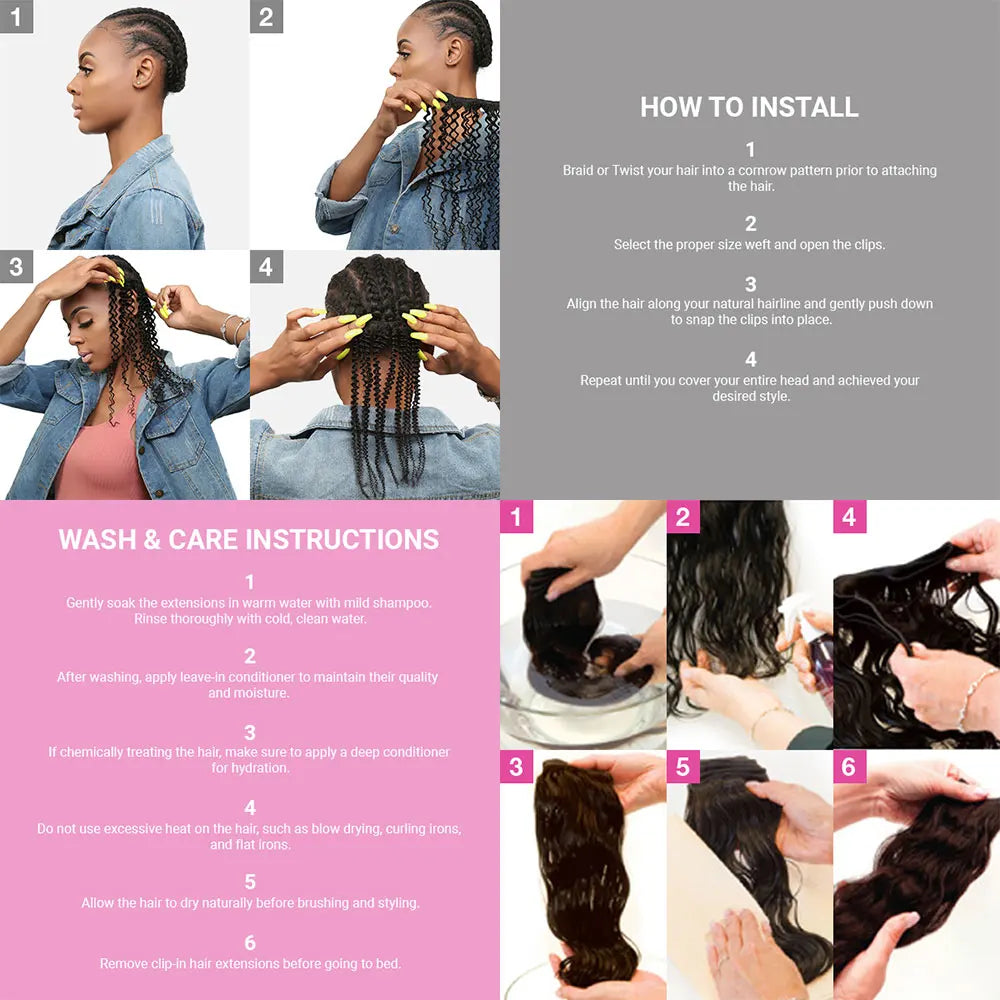 Kinky Curly Clip-In Hair Extensions