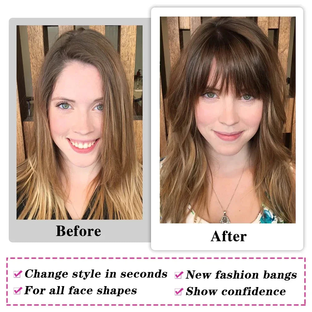 Straight Remy Human Hair Clip-In Bangs