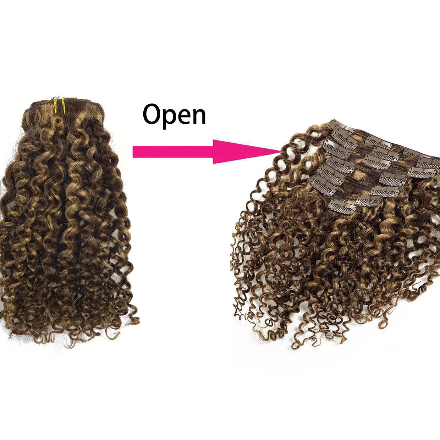 P4/27 Kinky Curly Clip-In Hair Extensions