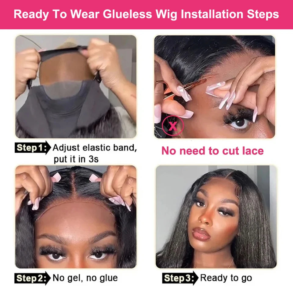 Kinky Straight HD Lace Front Premium Wig