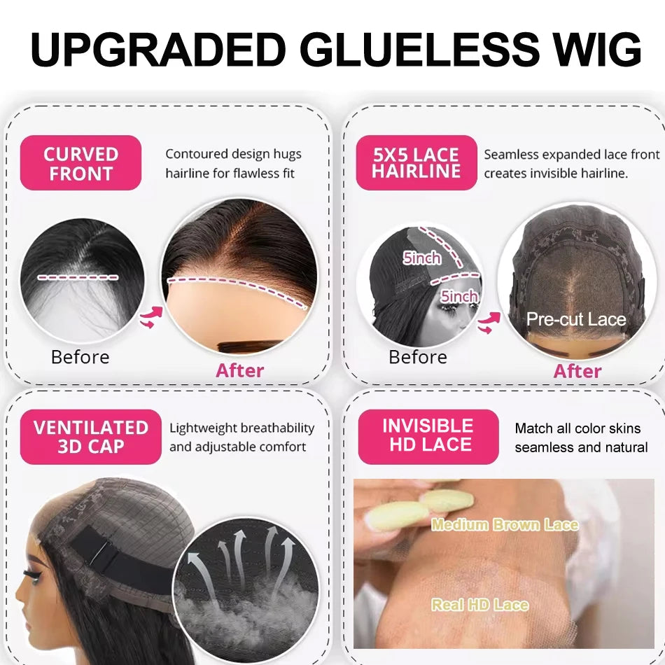 Kinky Straight HD Lace Front Premium Wig