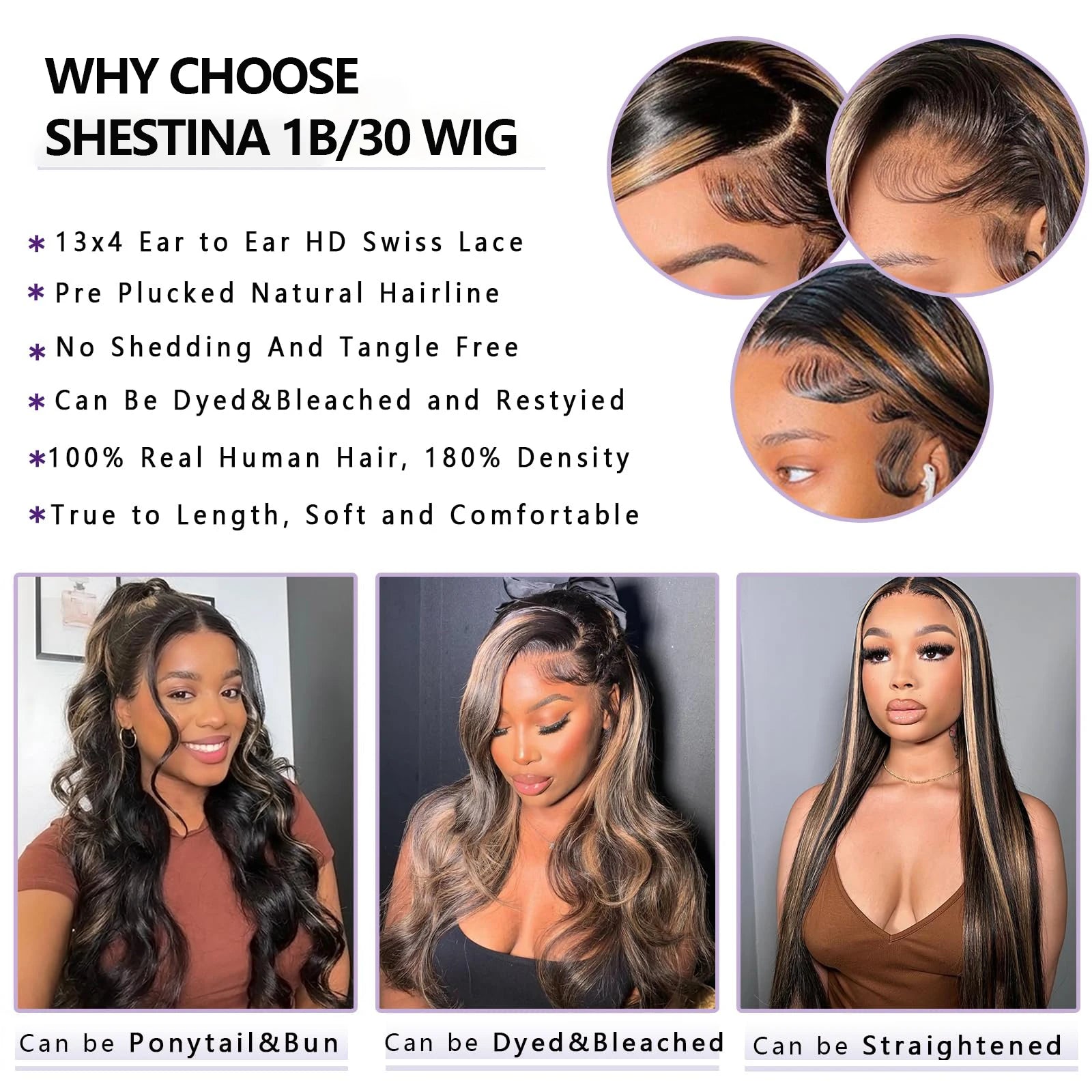 1B/30 Body Wave 30 Inch premium Lace Wig