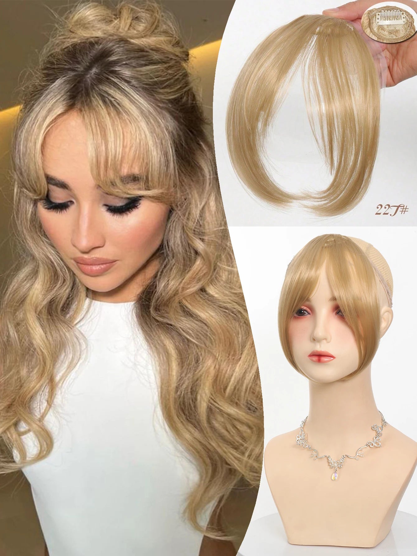 Synthesis Wig Middle-Part Clip-In Bangs