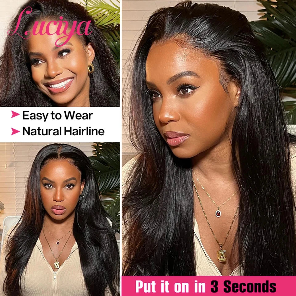Kinky Straight HD Lace Front Premium Wig
