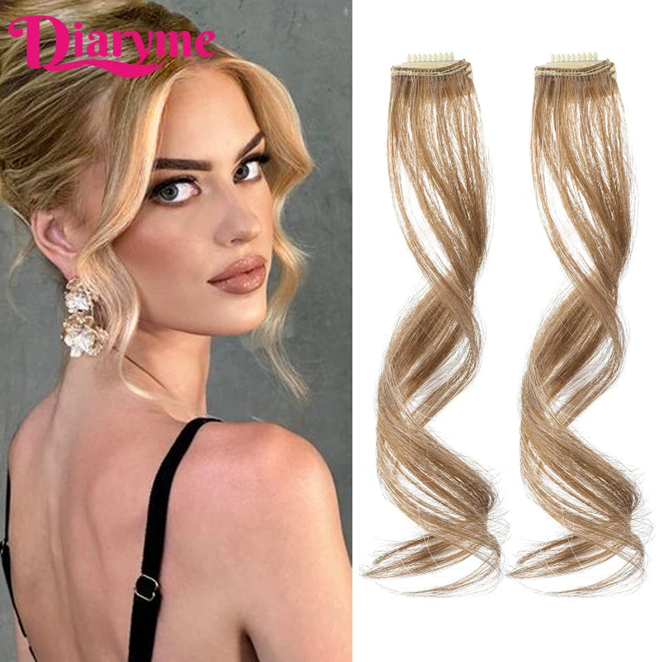 2 PCS Wavy Curly Clip-in Bangs