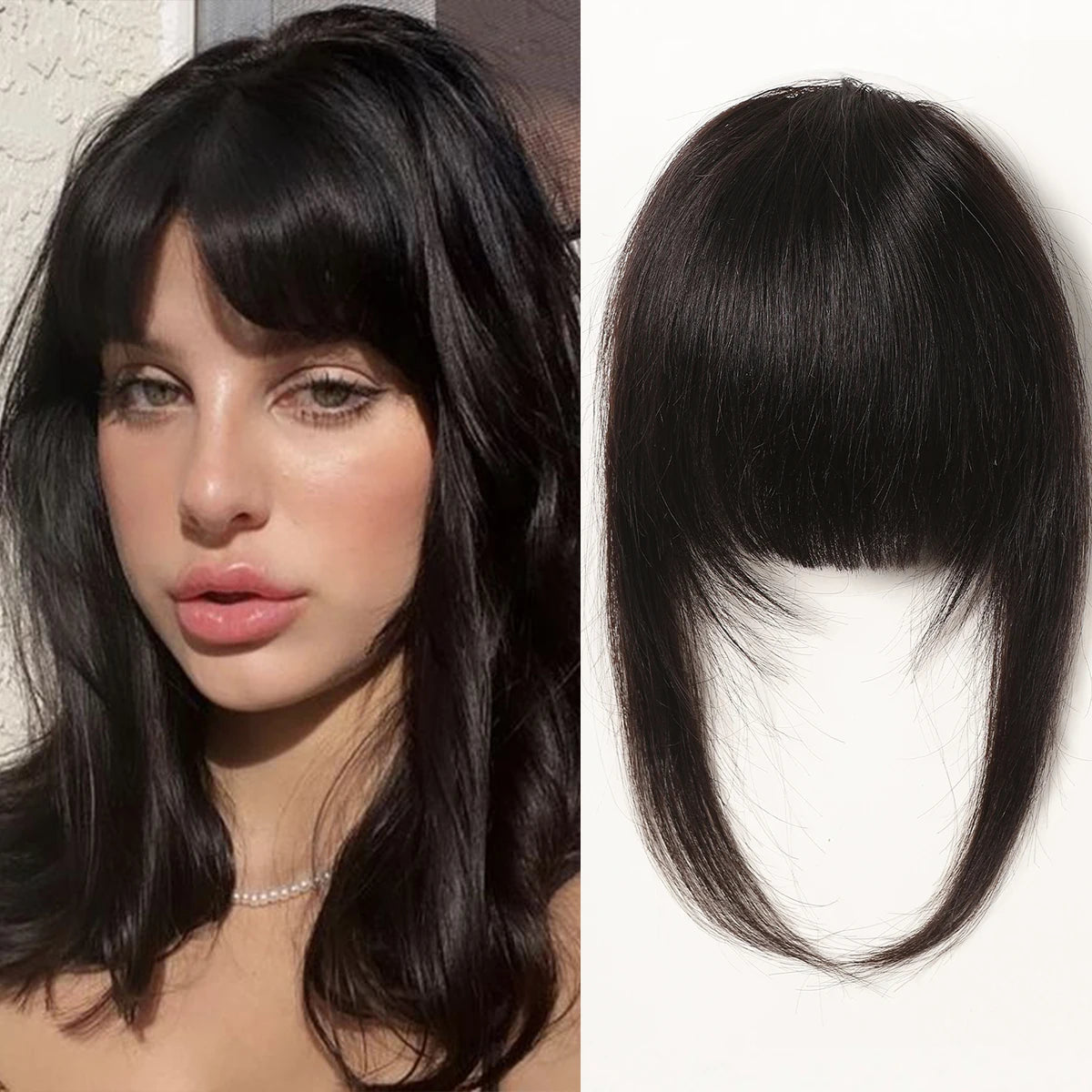 Straight Remy Human Hair Clip-In Bangs