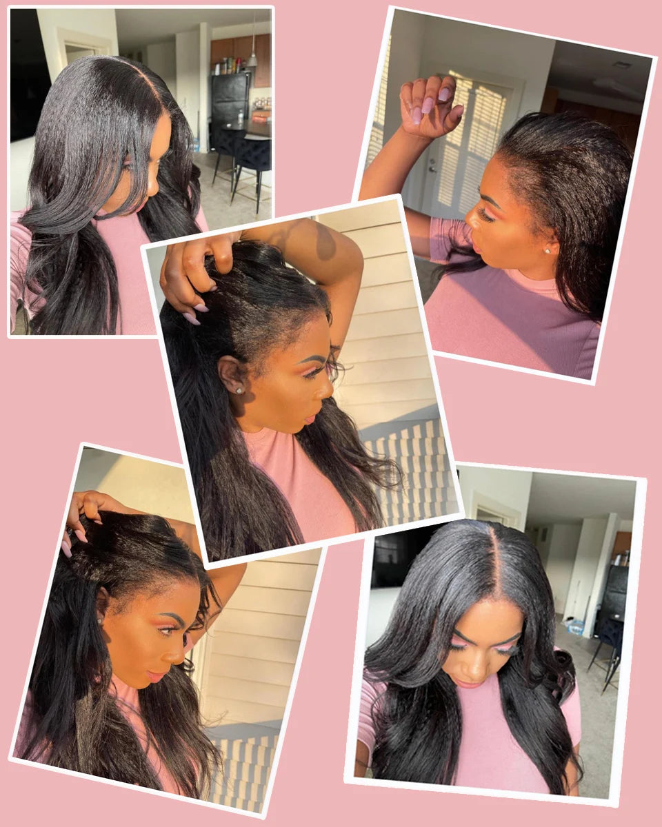 Kinky Straight HD Lace Front Premium Wig