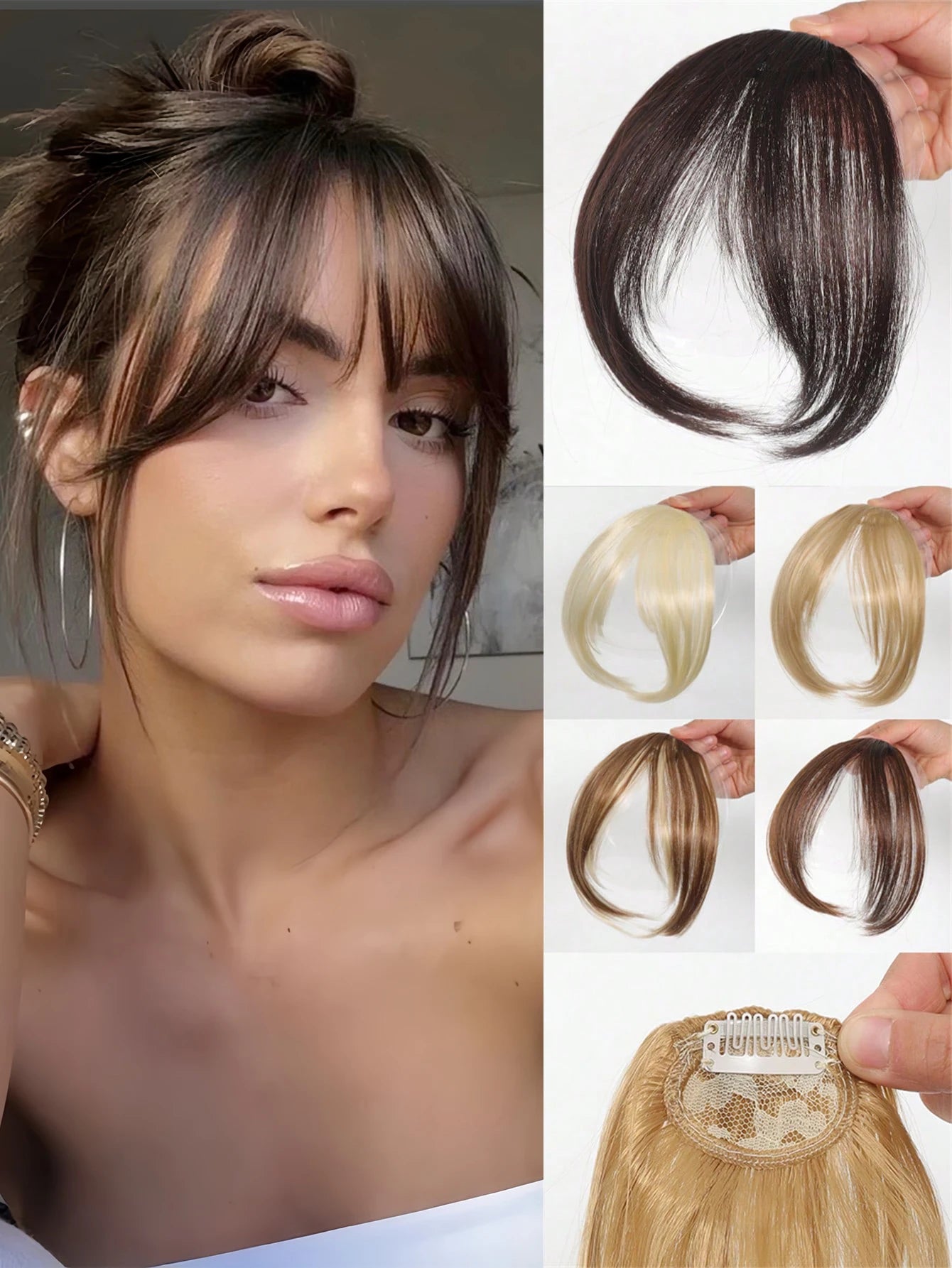 Synthesis Wig Middle-Part Clip-In Bangs