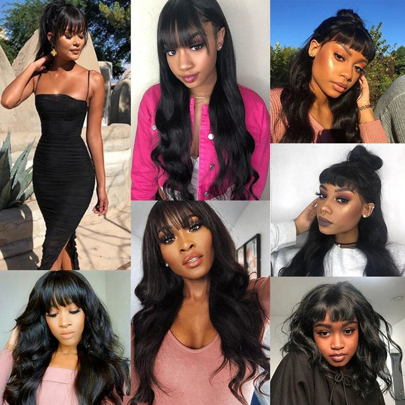 30 Inch Body Wave Premium Wig with Bangs