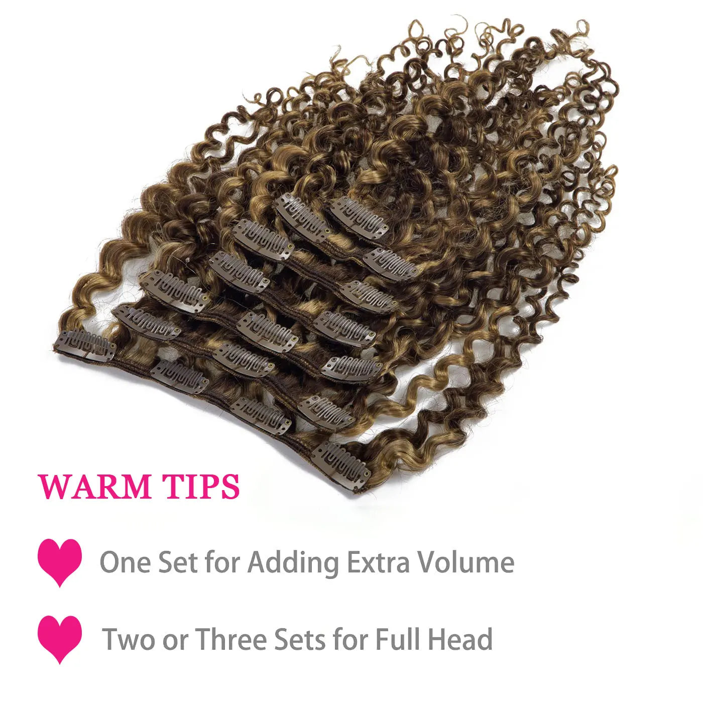 P4/27 Kinky Curly Clip-In Hair Extensions