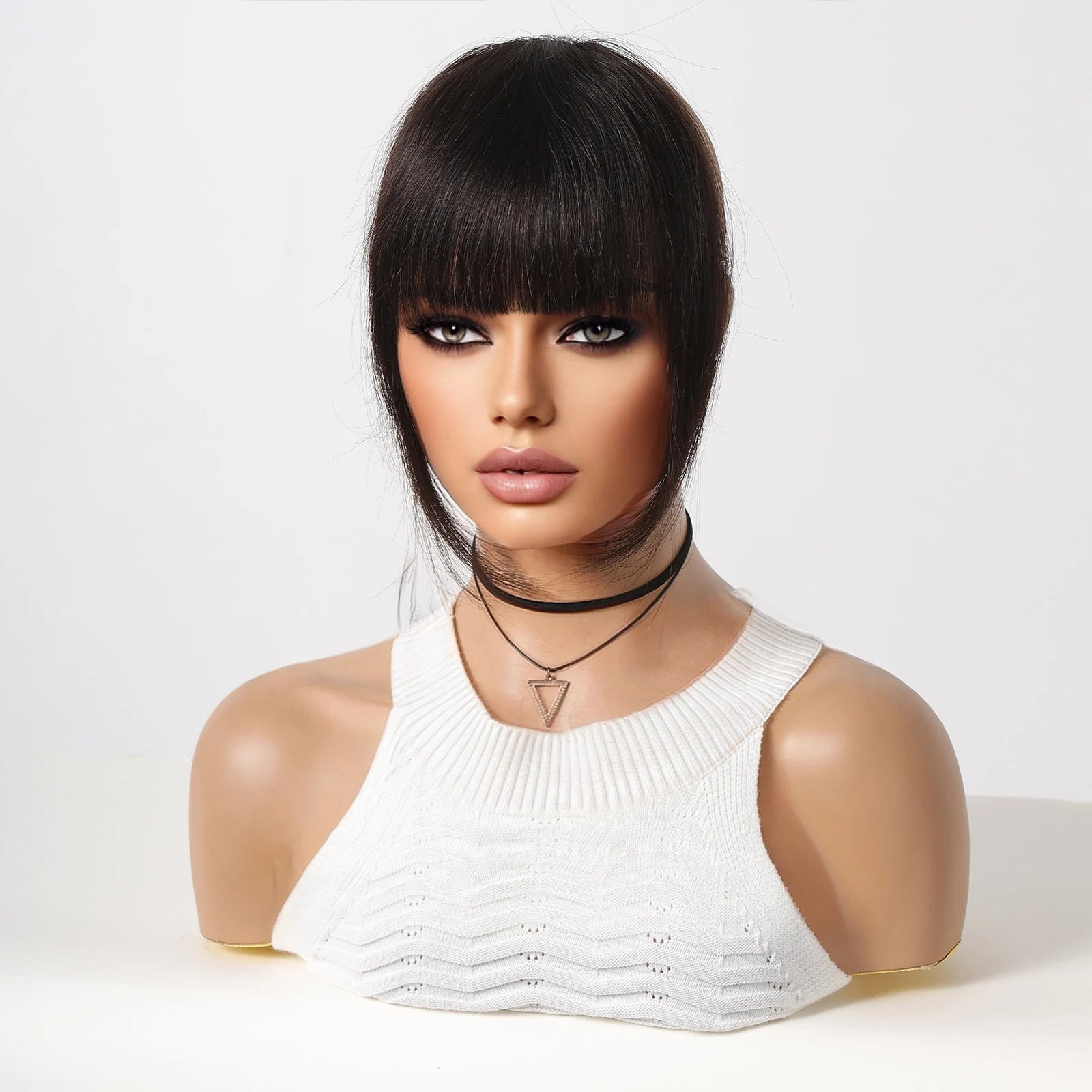 Straight Remy Human Hair Clip-In Bangs