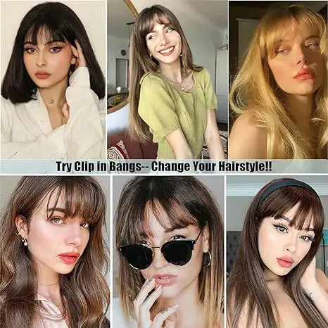 Straight Remy Human Hair Clip-In Bangs