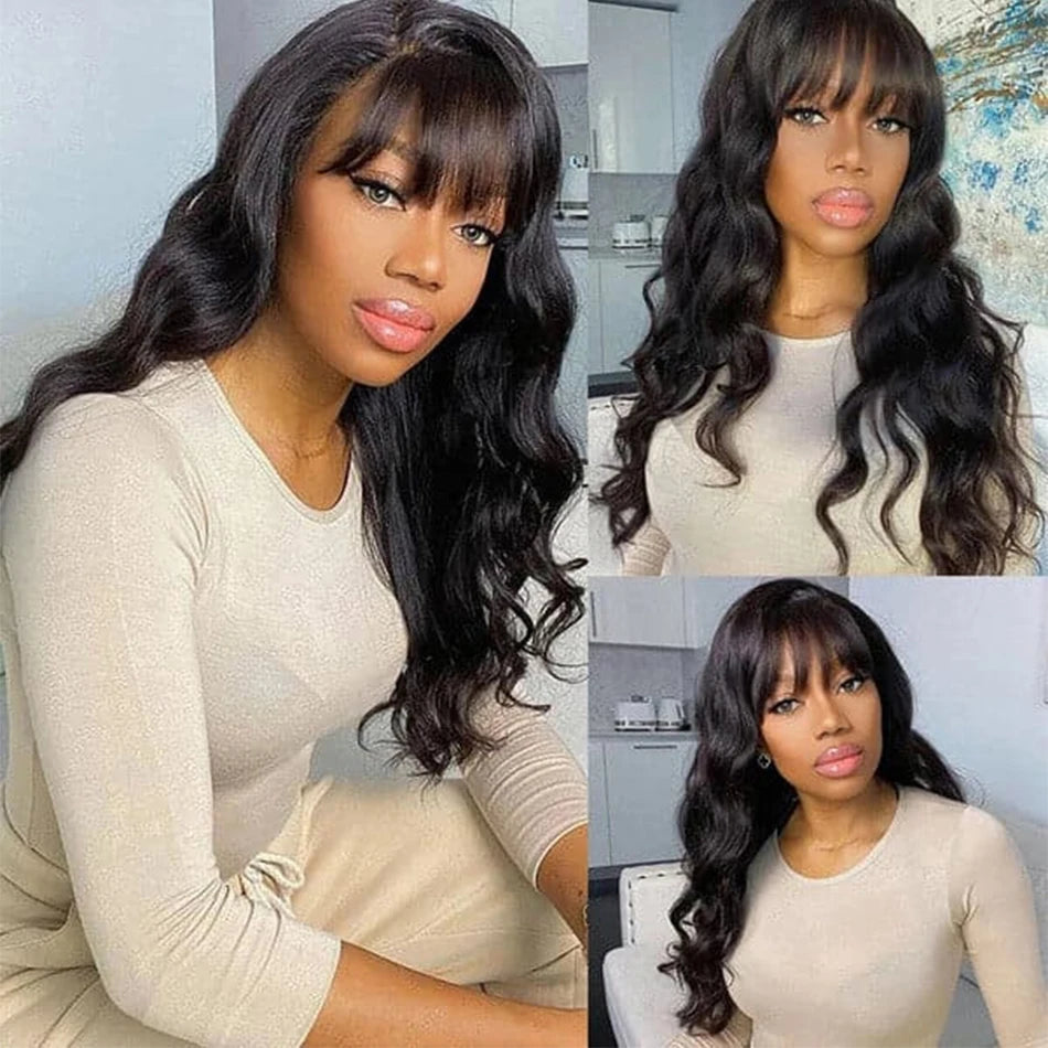 30 Inch Body Wave Premium Wig with Bangs