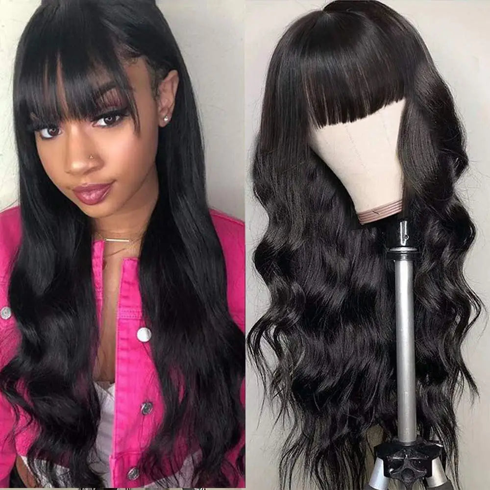 30 Inch Body Wave Premium Wig with Bangs