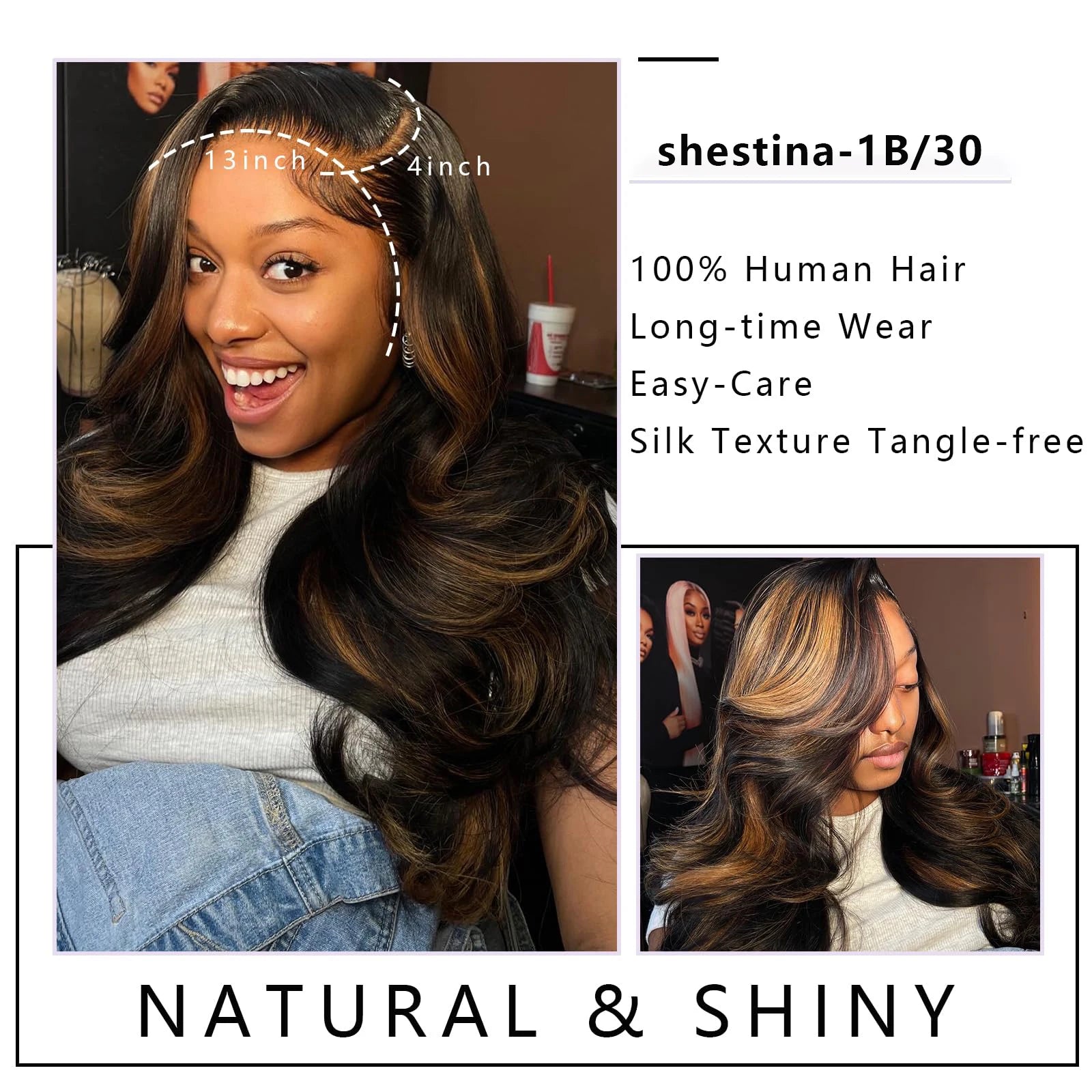 1B/30 Body Wave 30 Inch premium Lace Wig