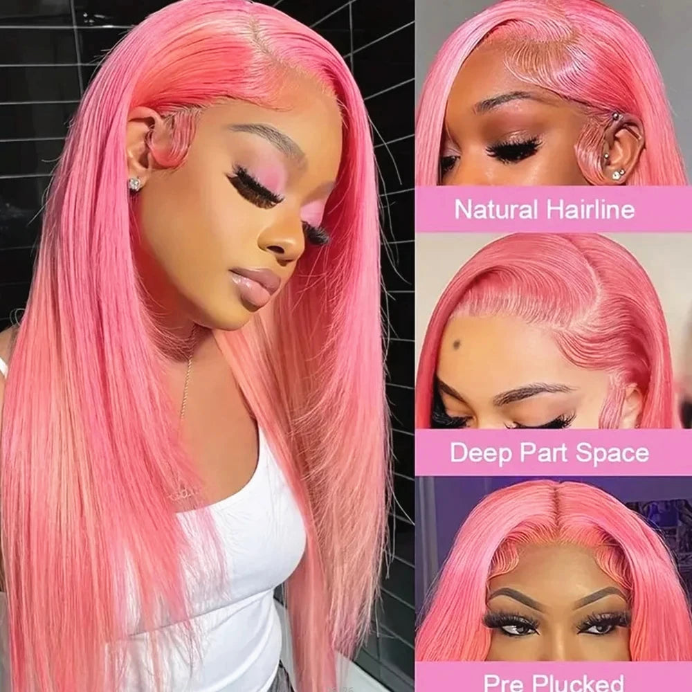 Brazilian Pink Lace Front Wig for Women