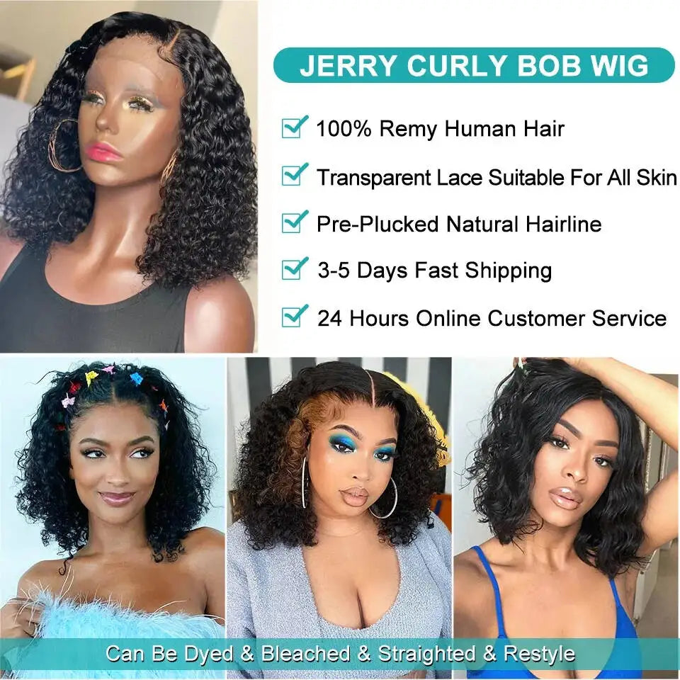 Jerry Curly Short Bob Wig 13x4 - Effortlessly Chic