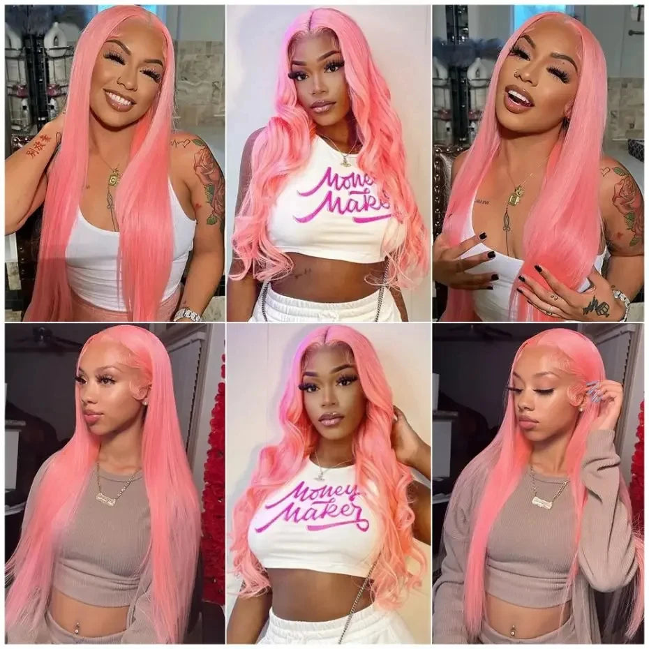 Brazilian Pink Lace Front Wig for Women