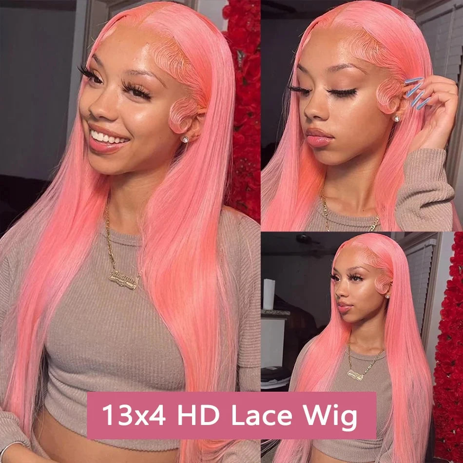Brazilian Pink Lace Front Wig for Women