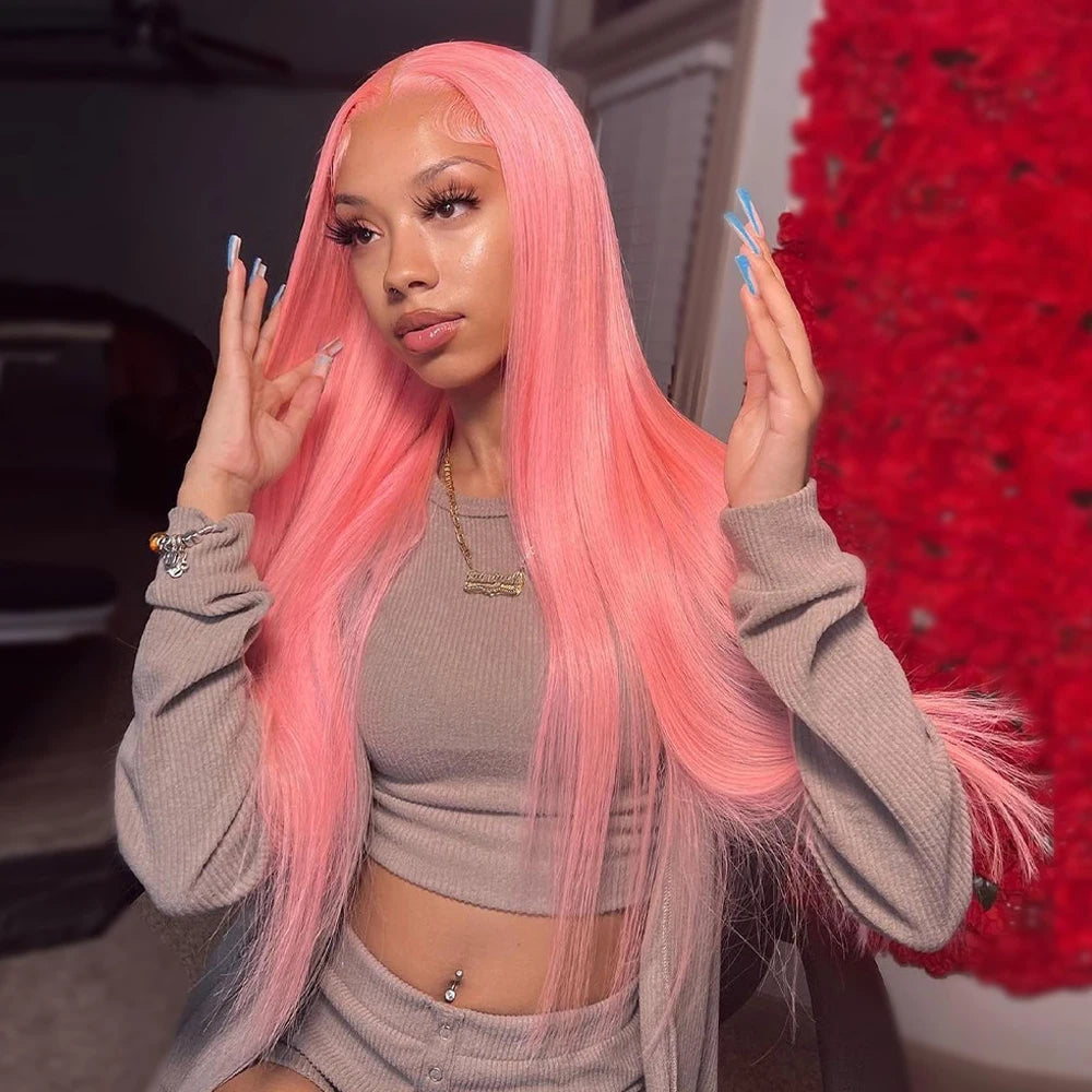 Brazilian Pink Lace Front Wig for Women