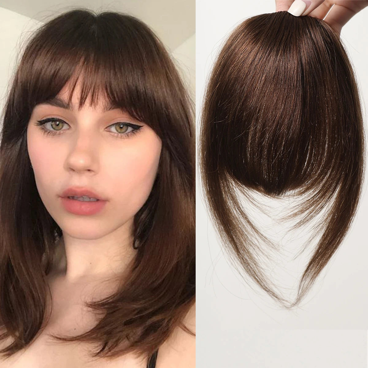 Straight Remy Human Hair Clip-In Bangs