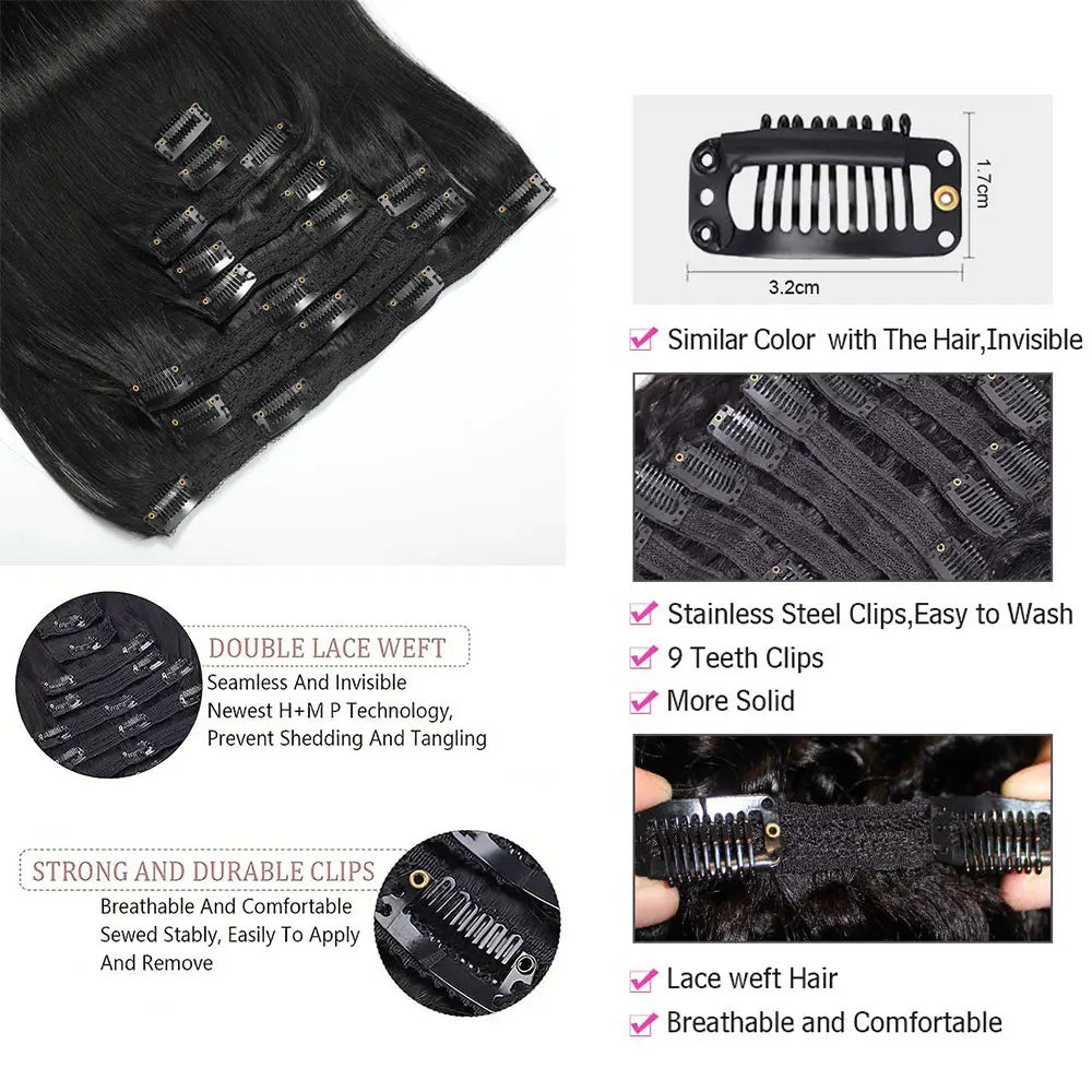 Kinky Curly Clip-In Hair Extensions