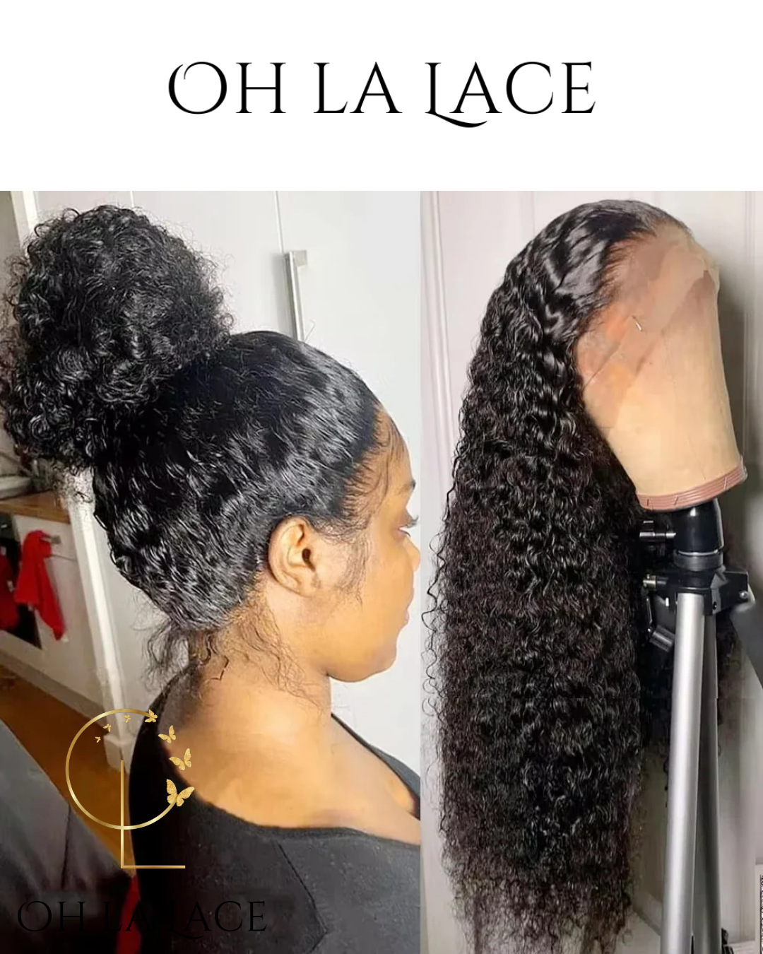 250 Density Deep Curly Wave 360 Full HD Lace Front Human Hair Wig