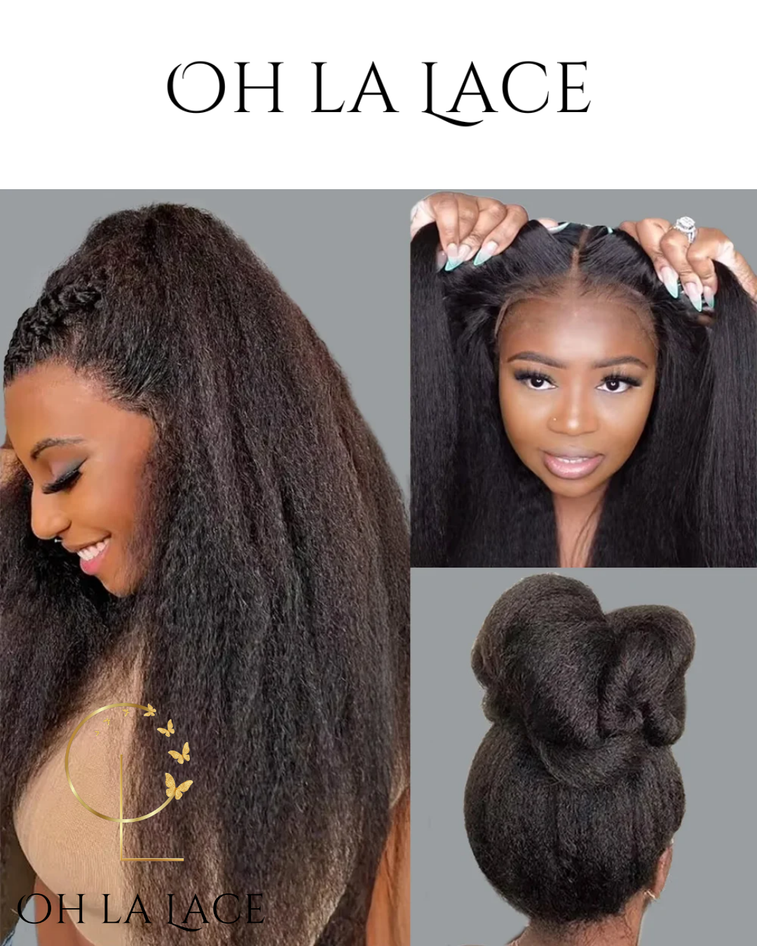 40-Inch Kinky Yaki Straight Lace Front Wig - Ultimate Elegance