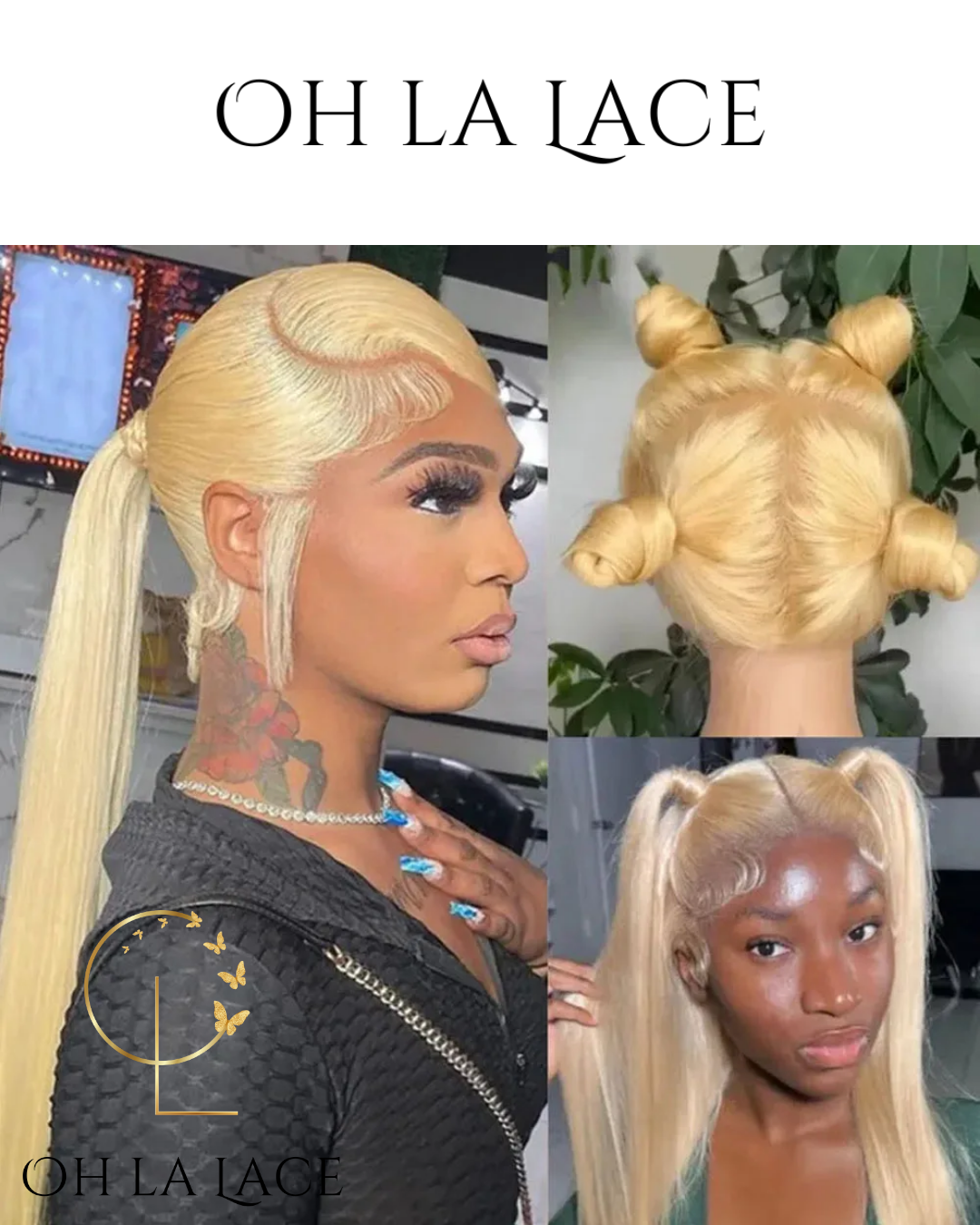 613 Blonde Invisi Strap Glueless Full Lace Wig - Real Human Hair