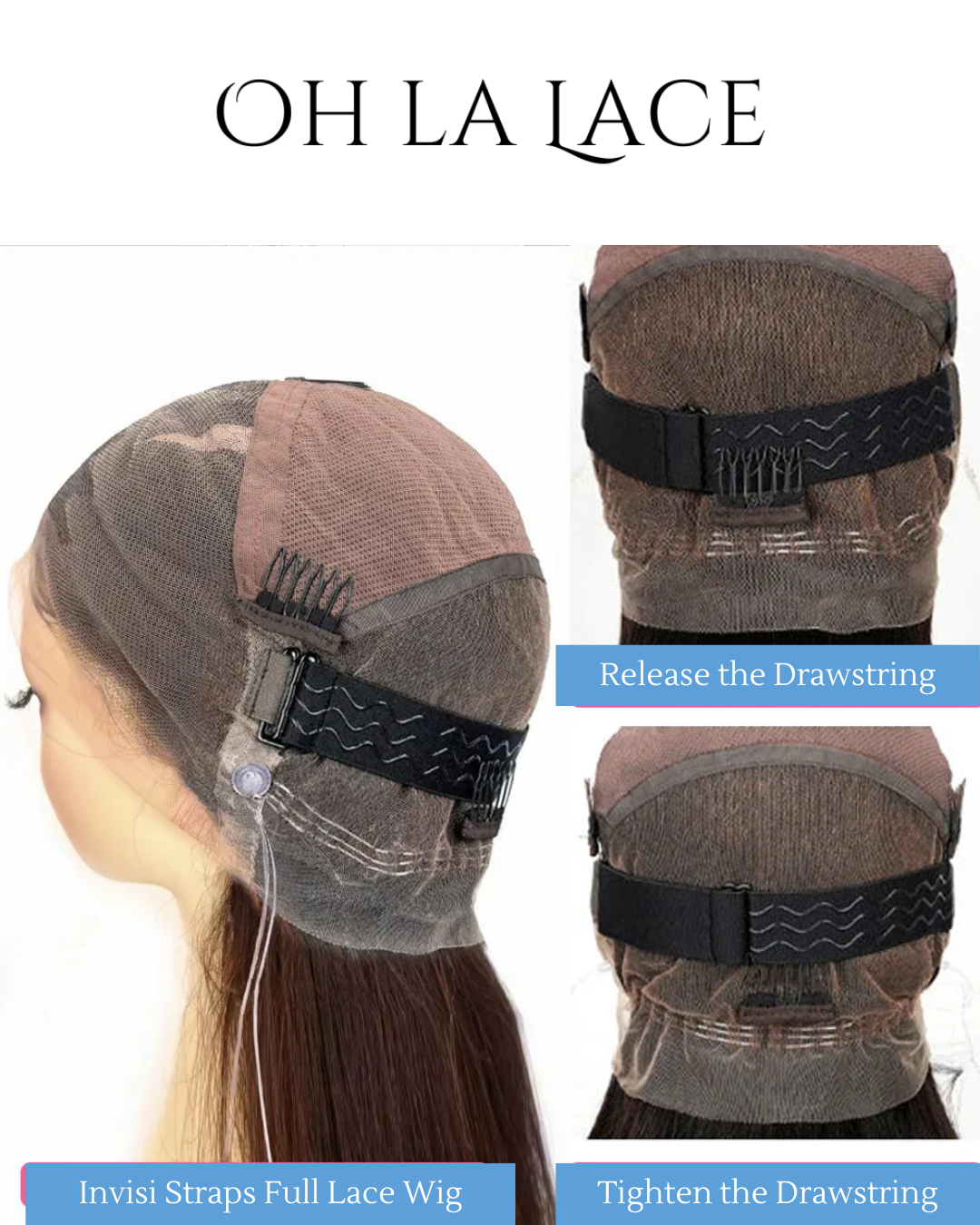613 Blonde Invisi Strap Glueless Full Lace Wig - Real Human Hair