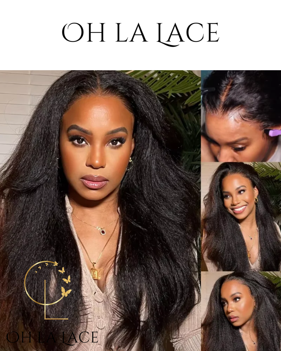 40-Inch Kinky Yaki Straight Lace Front Wig - Ultimate Elegance