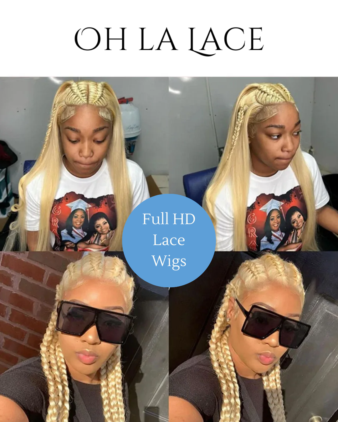 613 Blonde Invisi Strap Glueless Full Lace Wig - Real Human Hair