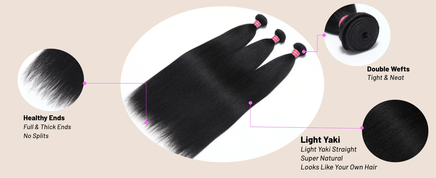 Yaki Straight Human Hair Bundles