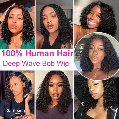 Brazilian Deep Wave Short Bob Wig 16 Inch