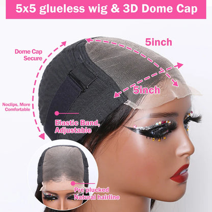 Mossily 250% Glueless Pre-Cut Straight premium Lace Wig