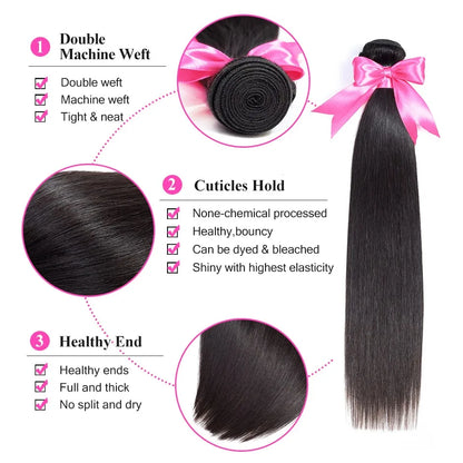 Sleek Human Hair Bundles - Straight Hair Extensions