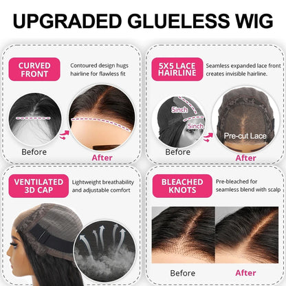 Kinky Straight HD Lace Front Premium Wig