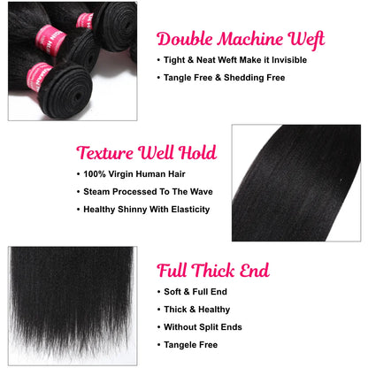 Yaki Straight Human Hair Bundles