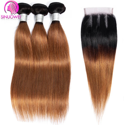 Luxe Lace Closure Brazilian Human Hair 3/4 Extensions