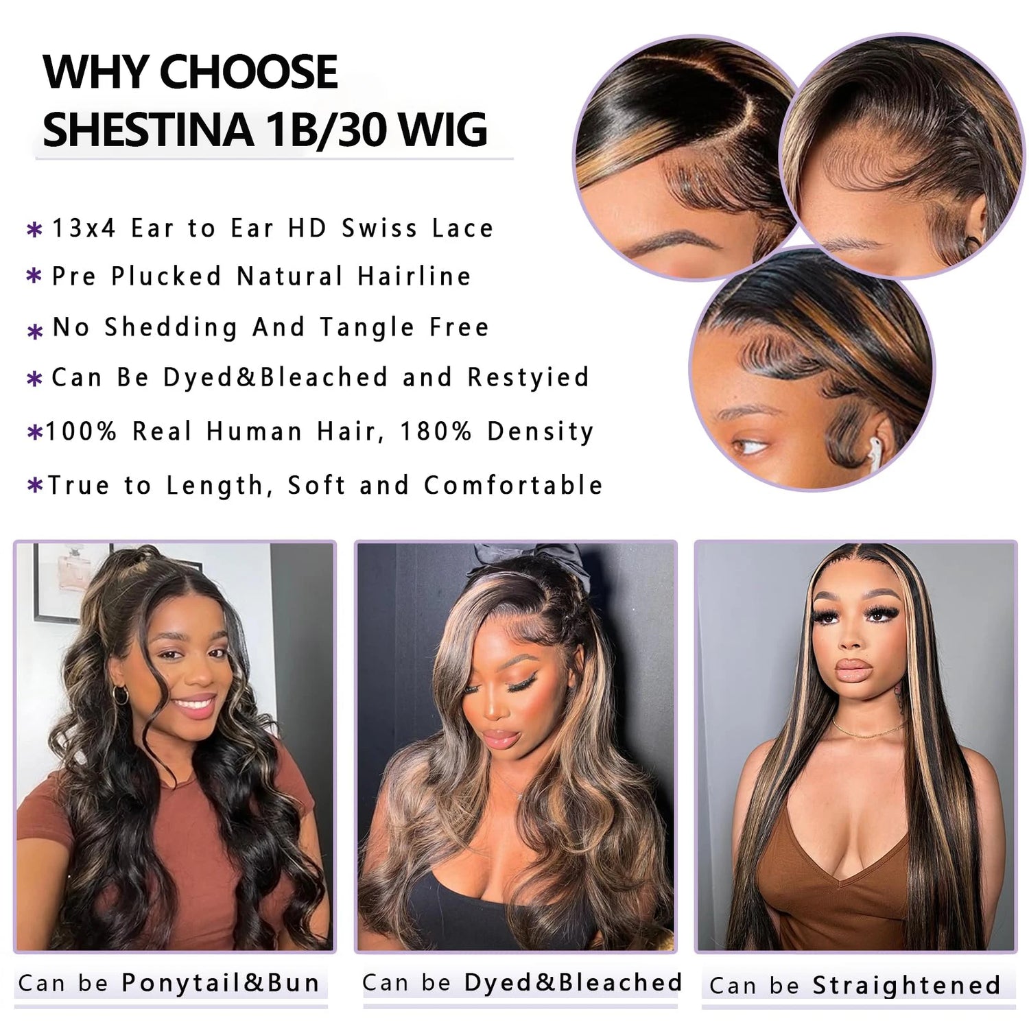 1B/30 Body Wave 30 Inch premium Lace Wig