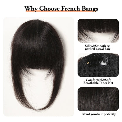 Straight Remy Human Hair Clip-In Bangs