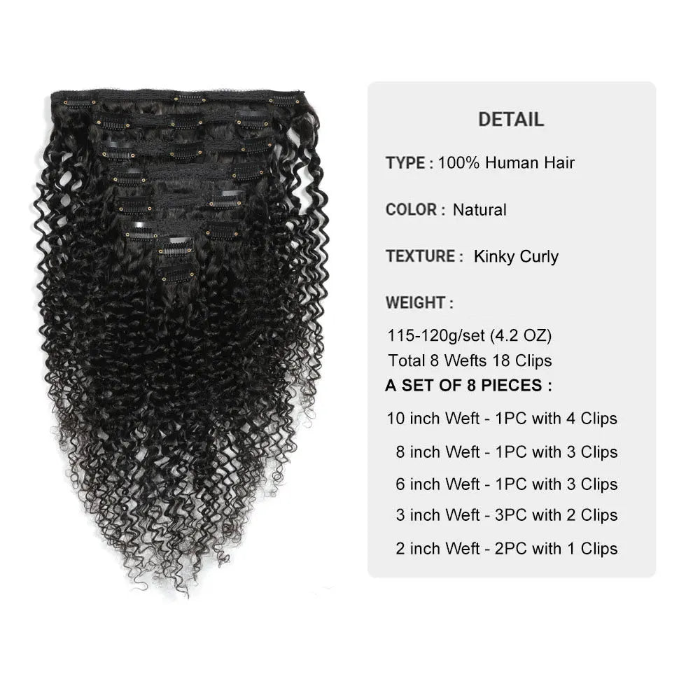 Kinky Curly Clip-In Hair Extensions