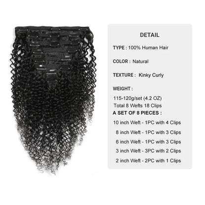 Kinky Curly Clip-In Hair Extensions